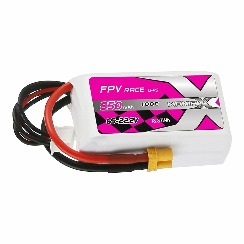 Wyścigowa bateria Lipo 6S-22,2 V 850 mAh 100C FPV